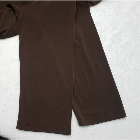 Jaclyn Smith Vintage Brown Knit Top L Faux Layered Careerwear Stretch Speckle - Picture 7 of 11